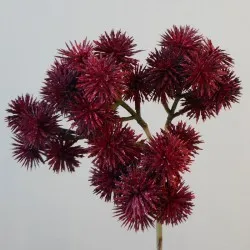 Artificial Echinops Thistle Spray Burgundy 40cm - E003 H3
