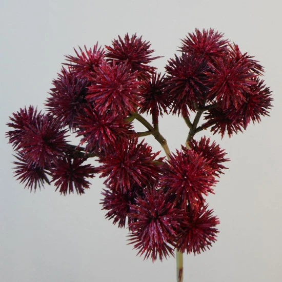 Artificial Echinops Thistle Spray Burgundy 40cm - E003 H3