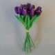 Artificial Tulips Bunch Aubergine Purple 36cm - T038 Q2