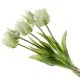 Real Touch Parrot Tulips Bundle White 40cm - T029 