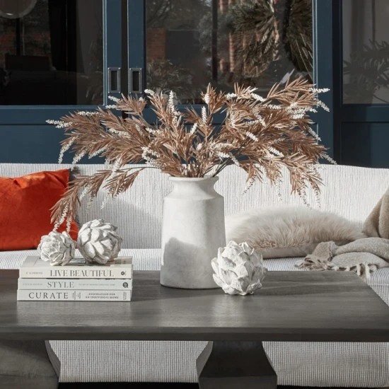 Artificial Veronica Taupe and Ivory 77cm - V010 I1