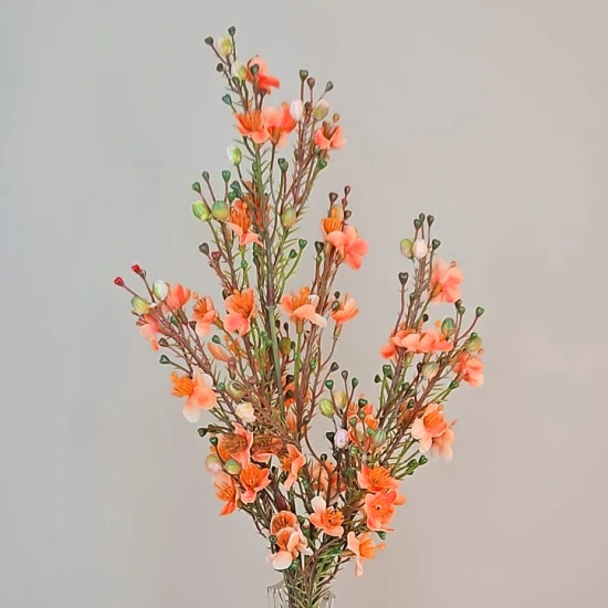Artificial Wax Flowers Orange 62cm - W012 Q3