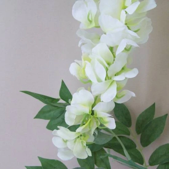 Artificial Wisteria Three White Flowers 94cm - W024A 