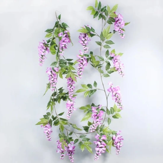 Artificial Flowers Lilac Purple Wisteria Garland 210cm - W044 U1