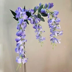 Artificial Wisteria Three Lavender Flowers 105cm - W072 S1