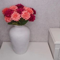 Artificial Zinnias Dark Pink 46cm - Z012 T2