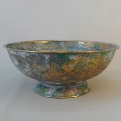 Brocante Metal Flower Bowl Verdigris - MET023 3A