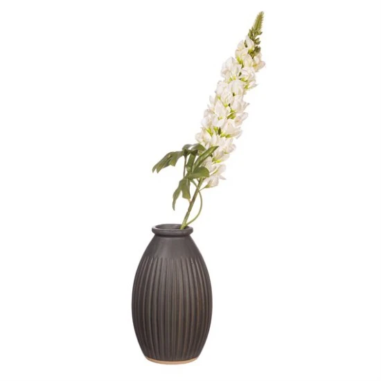 Grooved Vase Black 22cm - VS029 2B