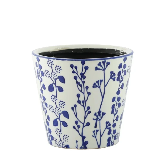 Perth Plant Pot Cover Blue White 19cm - POT015 COMING SOON