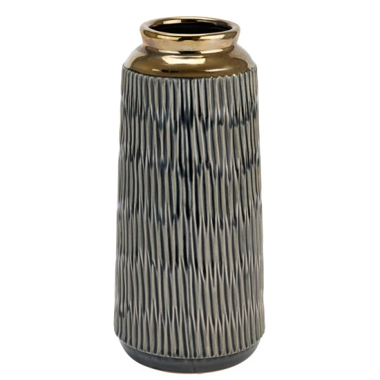 Seville Intaglio Vase Grey Gold 31cm - LUX053 2A