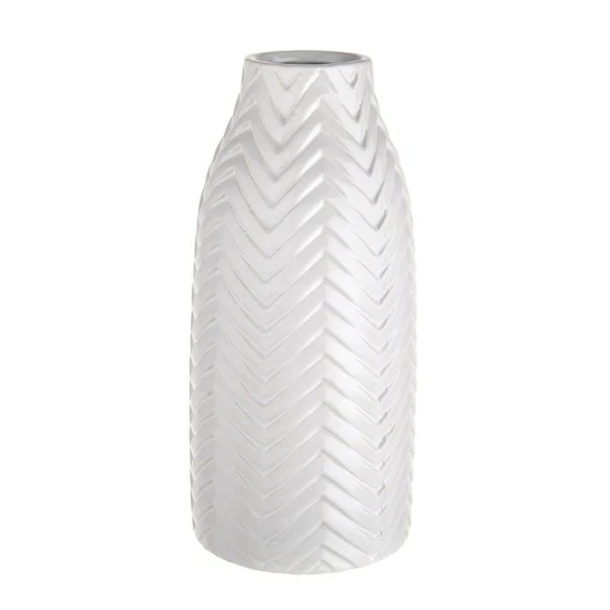 White Ceramic Flower Vase Zigzag 27cm - VS031 5D