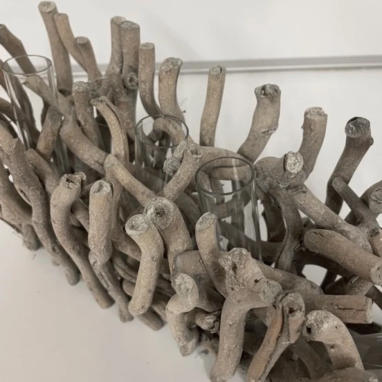 Test Tube Flower Vases in Wooden Stand 16cm x 36cm - VS035 10A