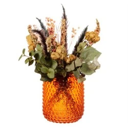 Amber Glass Bobble Vase 20cm - GL034 5D