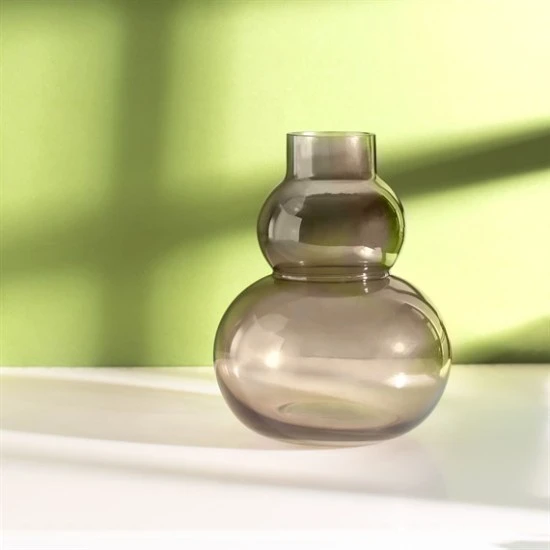 Glass Pebble Vase Grey Smoke 25cm - GL062 1E