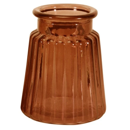 Lillie Honey Brown Glass Vase 12cm - GL209A 8A