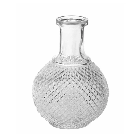 Diamond Clear Glass Bud Vase 15cm - GL045 2A