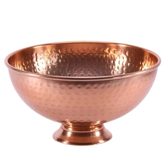 Dimpled Metal Punch Bowl Copper - MET022 10D