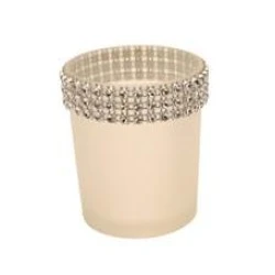 Glass Votive Candle Holder White Sparkle - GL011a 5C