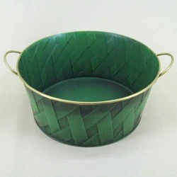 Green Lattice Tinware Dish - TIN001 7C