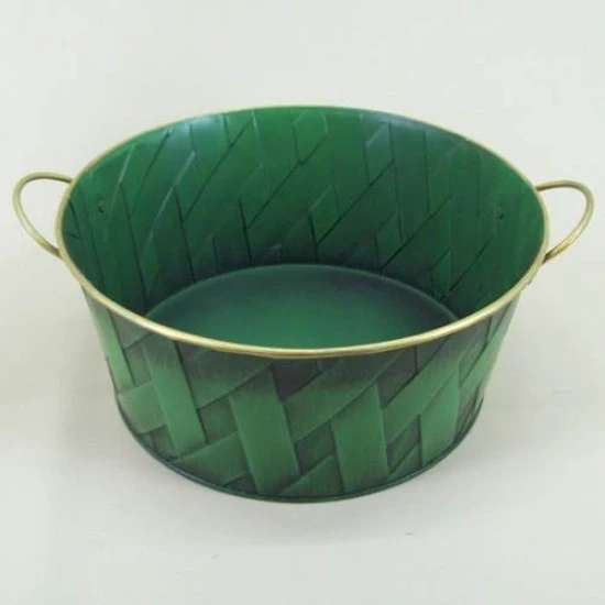 Green Lattice Tinware Dish - TIN001 7C