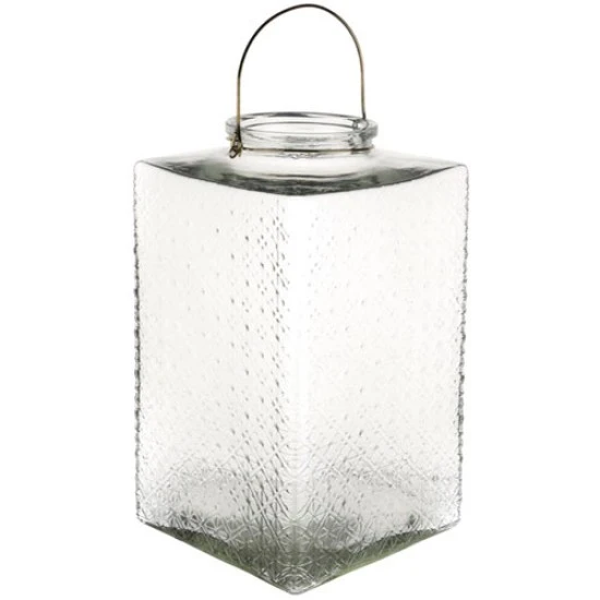 Large Pressed Glass Hurricane Lantern Clear 35cm - GL141 4B