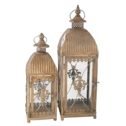 Antique Gold Fleur de Lys Lantern Large 50cm - LAN008 5B