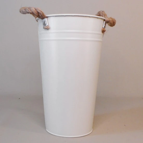 25cm Metal Flower Vase Cream - TIN009 1C