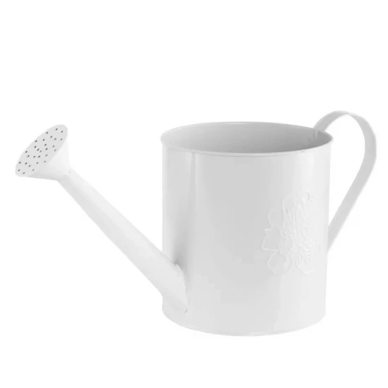 Metal Watering Can with Embossed Flower White 14cm - TIN005 COMING SOON