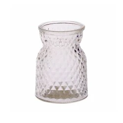 10.5cm Pressed Glass Flower Vase - GL046 1C