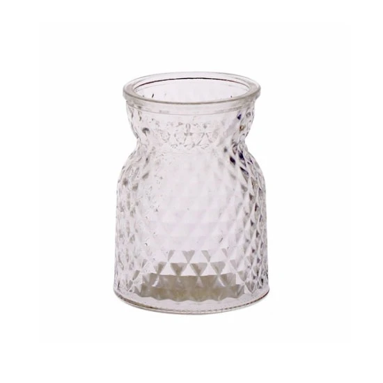 10.5cm Pressed Glass Flower Vase - GL046 1C