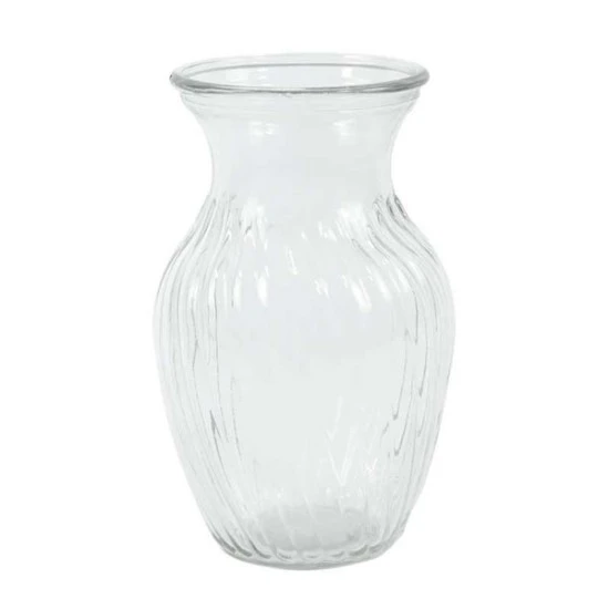 Ribbed Glass Sweetheart Vase 20cm - GL043 MIDDLE