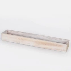 White Washed Wooden Trough 52cm -  BOX010 BC