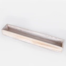 White Washed Wooden Trough 52cm -  BOX010 BC