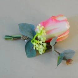 Bowness Faux Flowers Boutonniere Pink Tulip - BOW003