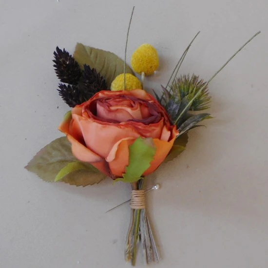 Harvest Moon Buttonholes Burnt Orange - BH015