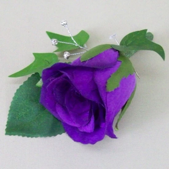 Purple Rose Boutonniere Buttonhole - ADEC07b