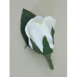 Ivory Silk Rose Bud Boutonniere Buttonhole - BR009c