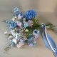 Something Blue Faux Flowers Elopement Bouquet - BLUE001