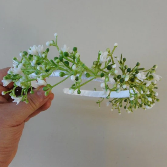 Coniston Faux Flowers Head Band White Gypsophila - CON005