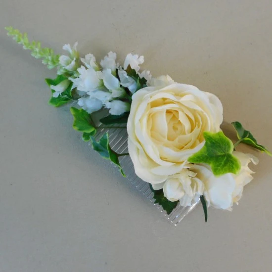 Loweswater Faux Flowers Hair Slide Cream - LOW004