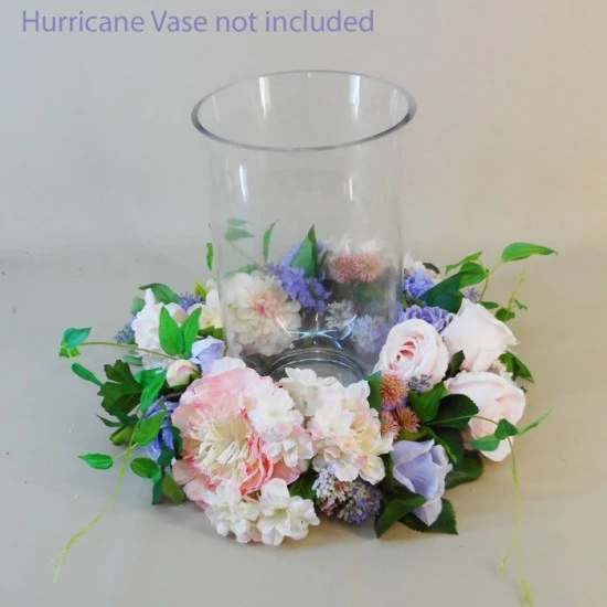 Longlands Faux Flowers Wreath Pink Lavender - LON024