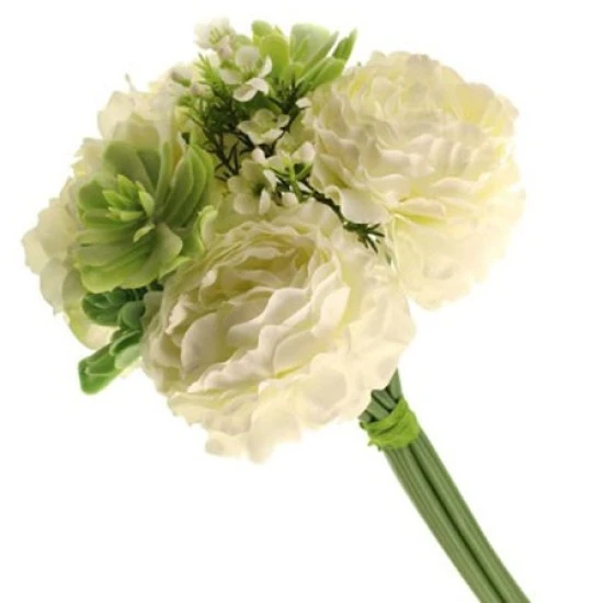 Camilla Peony Bouquet Cream Green 55cm - CAM004 BX8