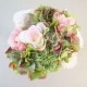 Ella Artificial Roses and Hydrangeas Posy Pink Peach Green 25cm - R844 P1
