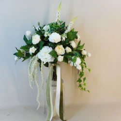Loweswater Faux Flowers Wedding Bouquet Bride Cream - LOW001