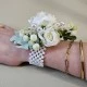 Ivory Roses and Pearls Wrist Corsage - WCOR013