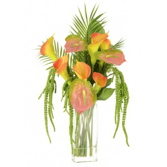 Statement Artificial Flower Arrangements | Calla Lilies and Anthuriums Multi  - CLV016 4C