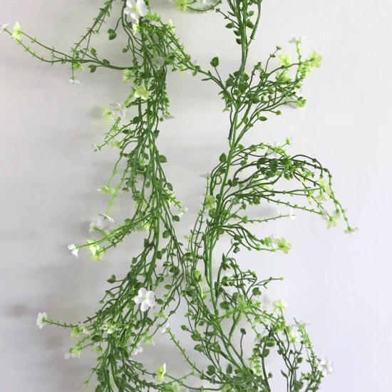 Artificial Wild Flowers Garland White Green 180cm - W057 EE4